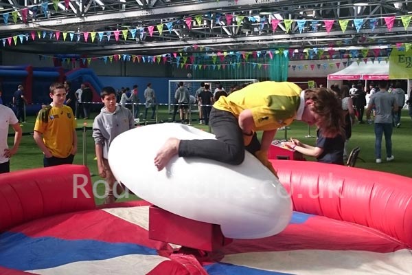 Rugby Ball Rodeo Ride for hire from rodeobulls.co.uk.